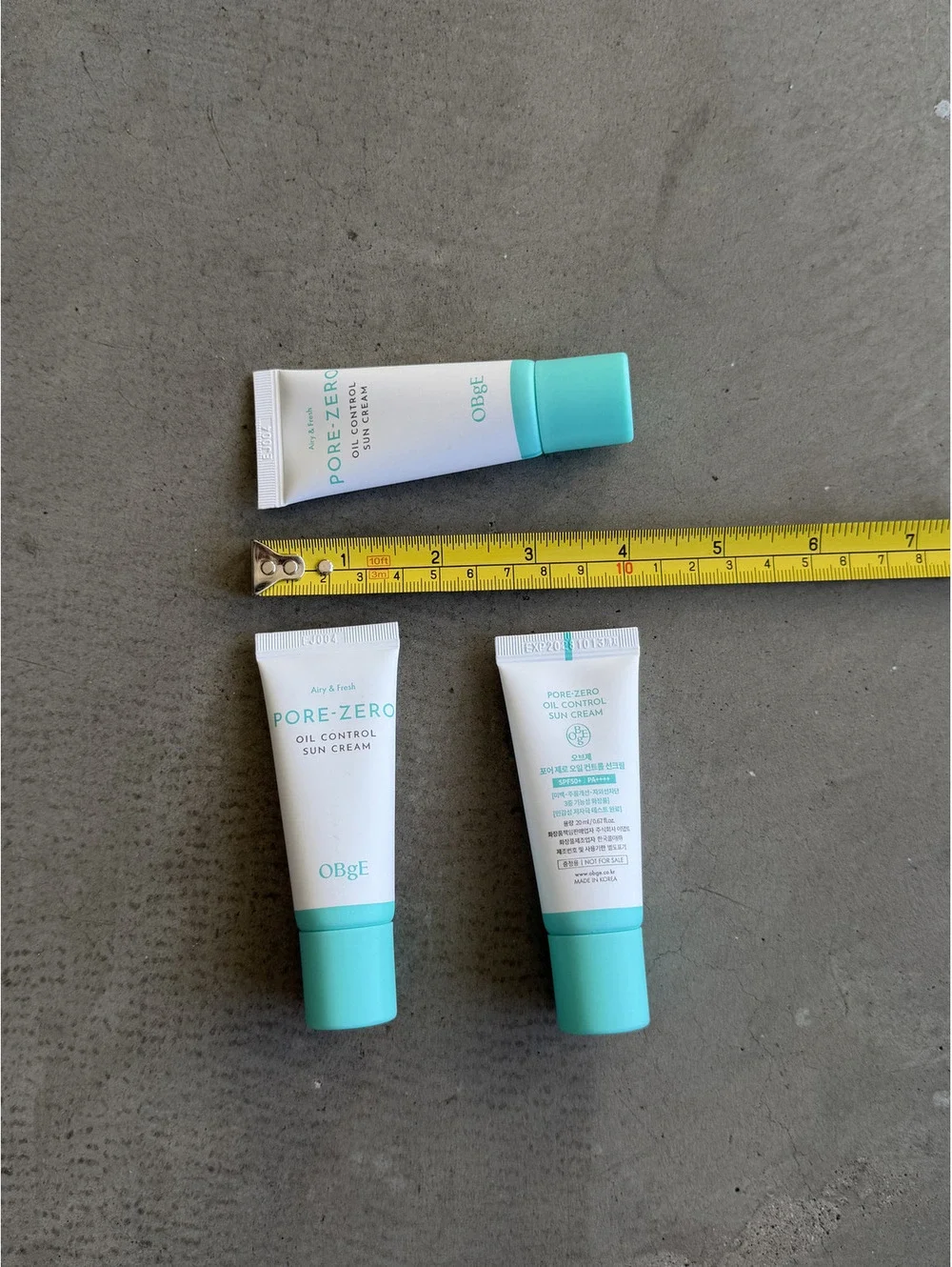 OBgE / Pore-Zero Oil Control Sun Cream Minis / Set of 3